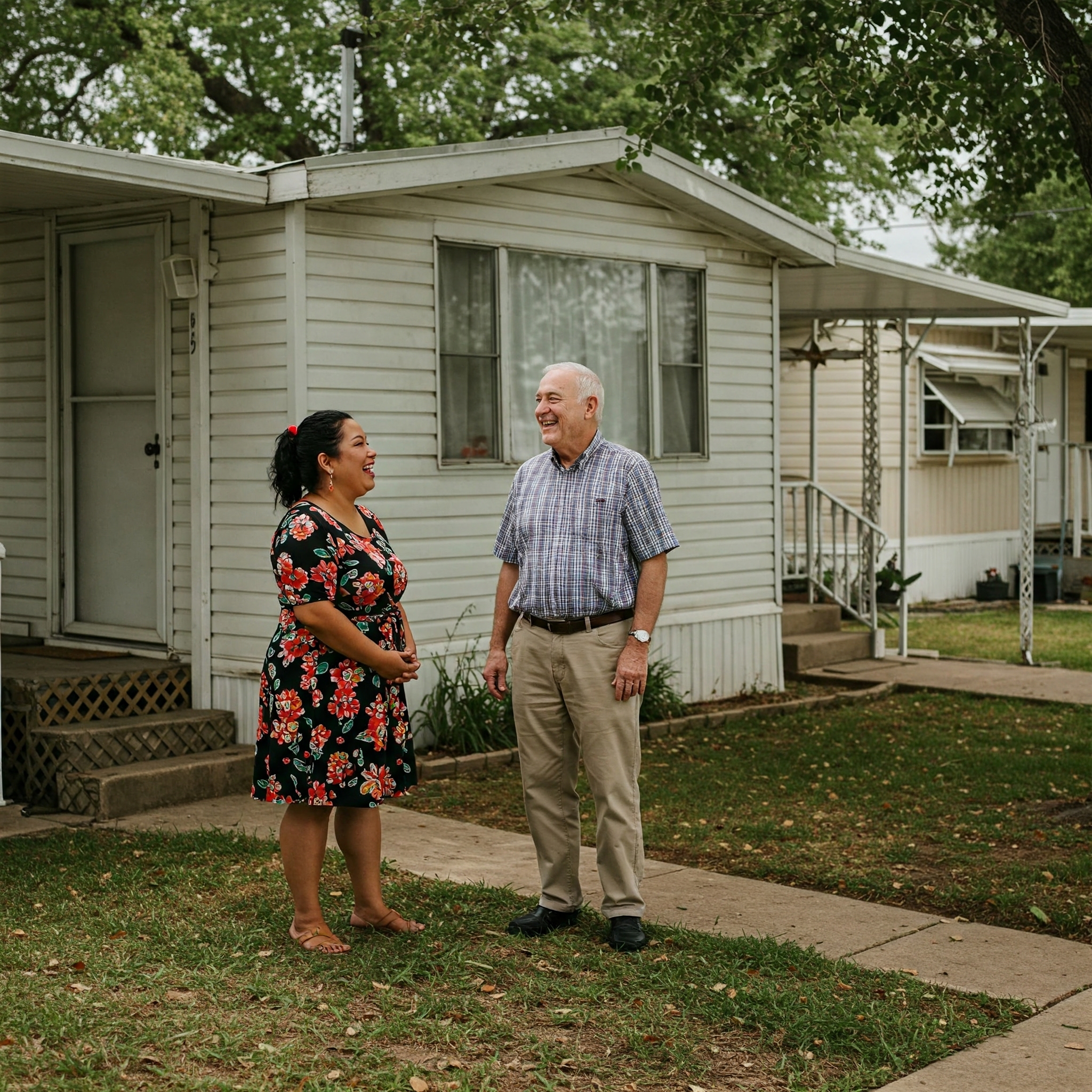 Lake Arlington Ranch resident in a yellow bright blouse smiles for the camera